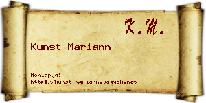 Kunst Mariann névjegykártya
